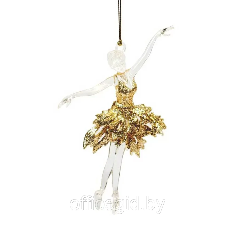 Украшение новогоднее "Балерина в золотом", прозрачный, золотистый - фото 1 - id-p203428415