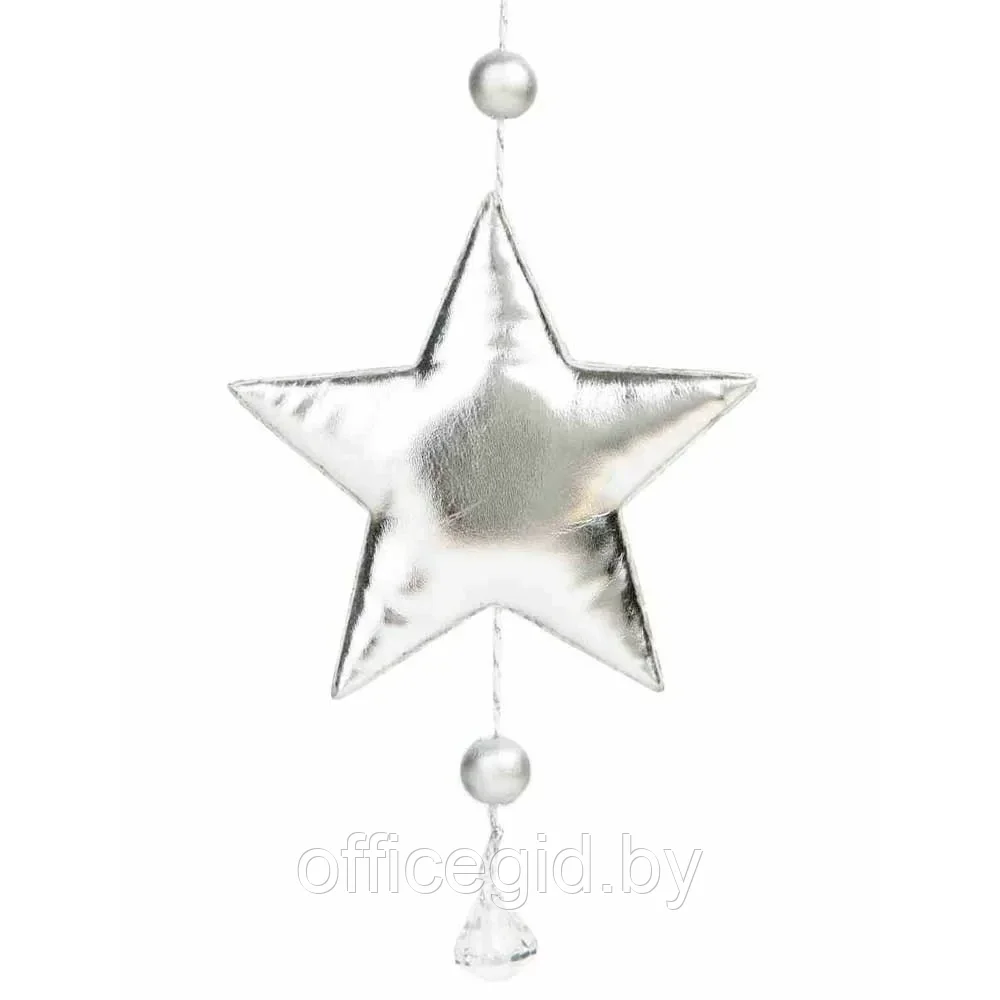 Украшение новогоднее "Блестящая серебристая звездочка", серебристый - фото 1 - id-p203428418