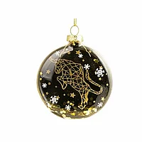 Украшение новогоднее "Медальон - Созвездие Тельца", черный, золотистый