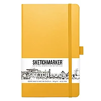 Скетчбук "Sketchmarker", 13x21 см, 140 г/м2, 80 листов, желтый