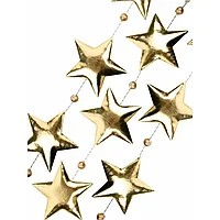 Гирлянда подвесная "Много блестящих золотистых звезд", золотистый