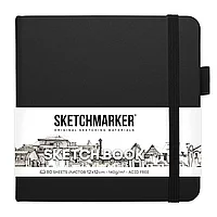 Скетчбук "Sketchmarker", 12x12 см, 140 г/м2, 80 листов, черный