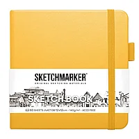 Скетчбук "Sketchmarker", 12x12 см, 140 г/м2, 80 листов, желтый