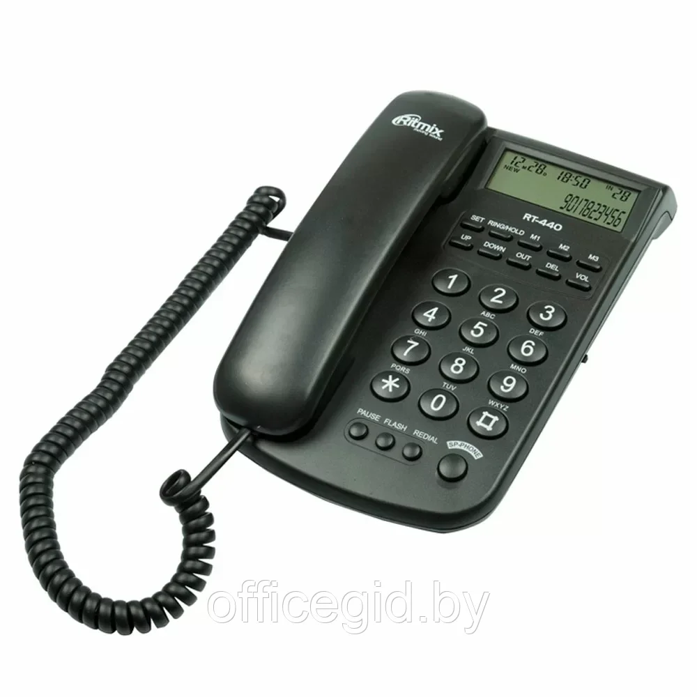 Проводной телефонный аппарат Ritmix RT-440, черный