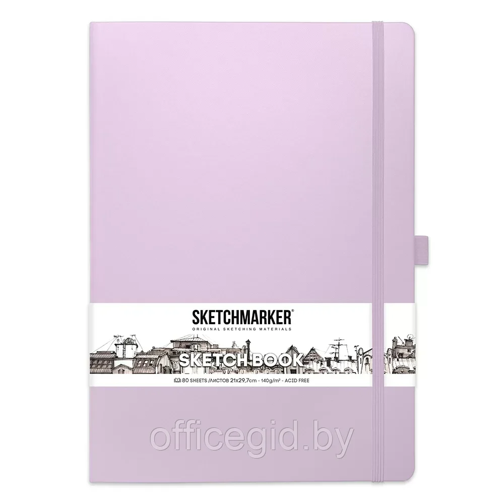 Скетчбук "Sketchmarker", 21x30 см, 140 г/м2, 80 листов, фиолетовый пастельный - фото 1 - id-p203426472
