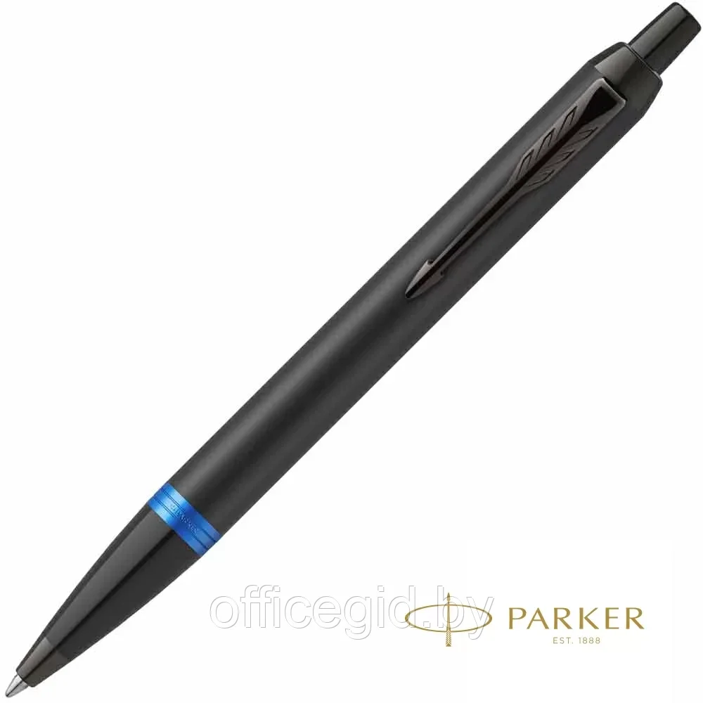 Ручка шариковая автоматическая Parker "IM Vibrant Rings K315", 0,7 мм, черный, синий, стерж. синий