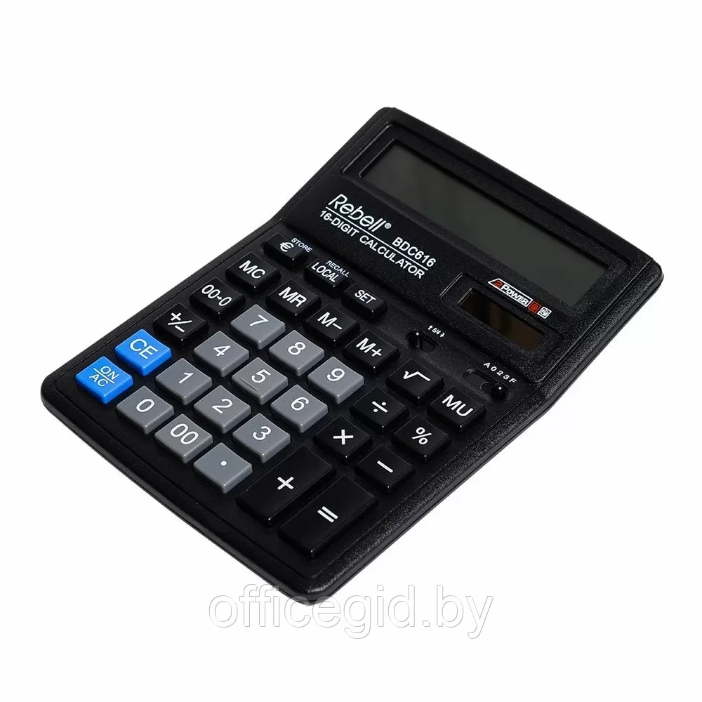Калькулятор настольный Rebell "BDC616 BX", 16-разрядный, черный - фото 1 - id-p203424609