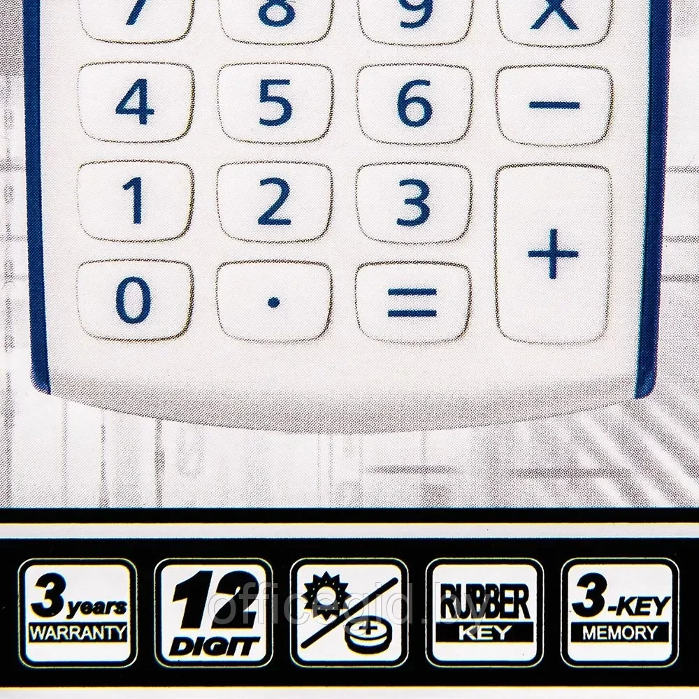 Калькулятор карманный Rebell "SHC312+BL", 12-разрядный, белый - фото 3 - id-p203424613