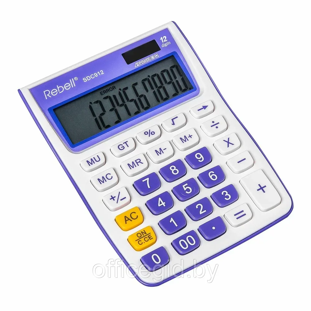 Калькулятор настольный Rebell "SDC-912VL/BL", 12-разрядный, фиолетовый - фото 1 - id-p203424615