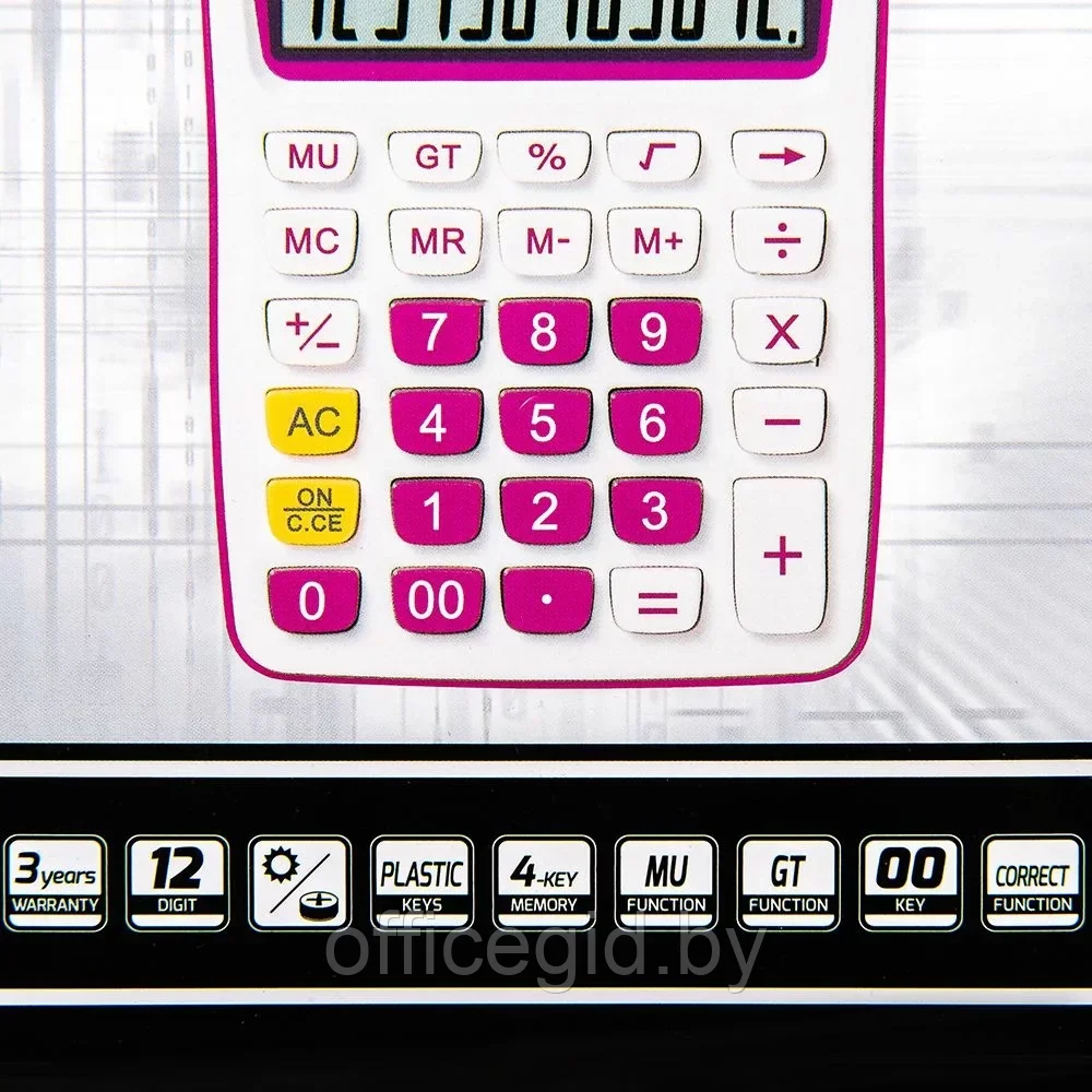 Калькулятор настольный Rebell "SDC-912VL/BL", 12-разрядный, фиолетовый - фото 3 - id-p203424615