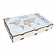 Пазл деревянный "Карта мира" многоуровневый на стену,  L 3145, натуральный, 60x105 см, фото 5