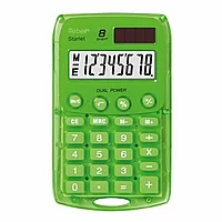 Калькулятор карманный Rebell "STARLETG BX", 8-разрядный, зеленый