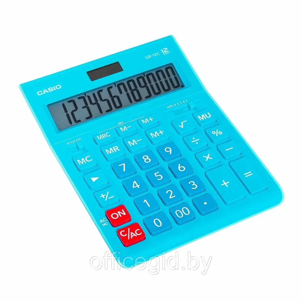 Калькулятор настольный Casio "GR-12", 12-разрядный, голубой - фото 1 - id-p203424620