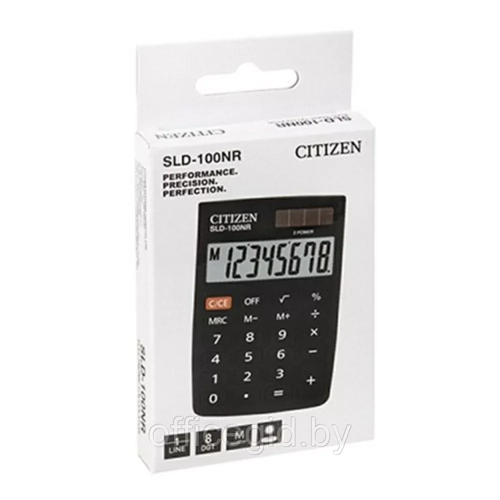 Калькулятор карманный Citizen "SLD-100NR", 8-разрядный, черный - фото 3 - id-p203424622