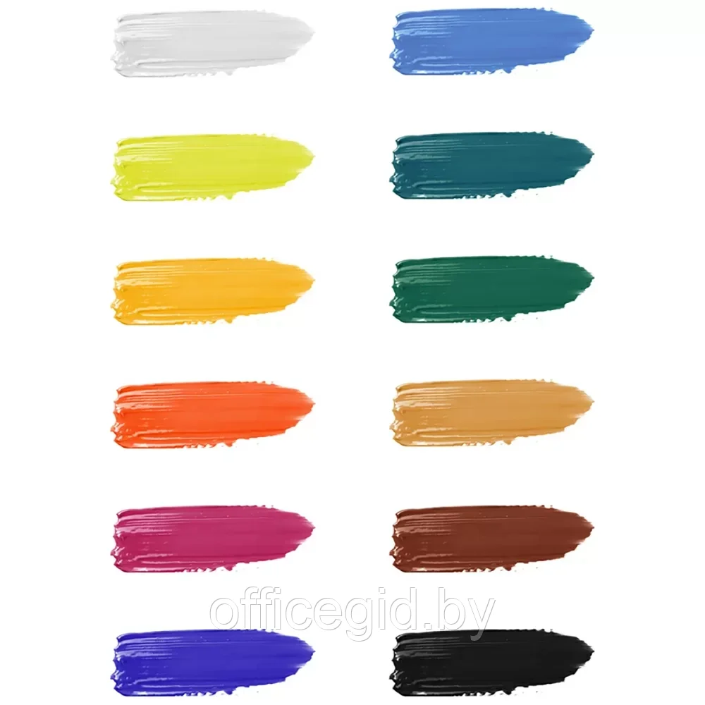 Краски акриловые "Студия", 12 цветов, 9 мл, туба - фото 3 - id-p203426501