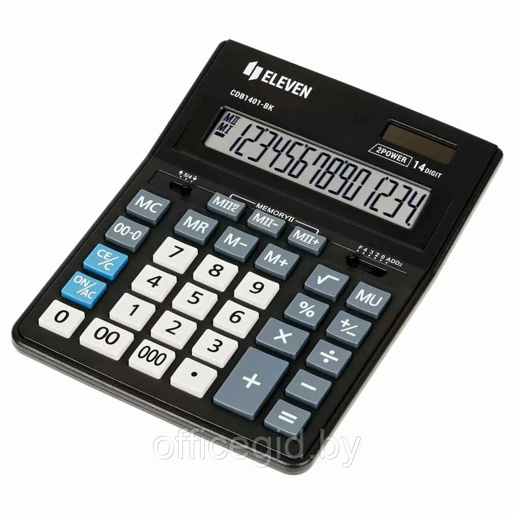 Калькулятор настольный Eleven "CDB1401-BK", 14-разрядный, черный