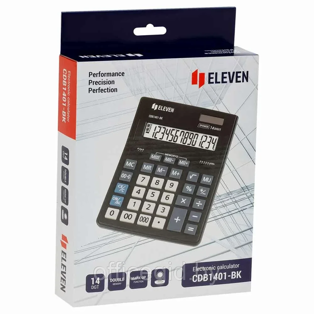 Калькулятор настольный Eleven "CDB1401-BK", 14-разрядный, черный - фото 6 - id-p203424627