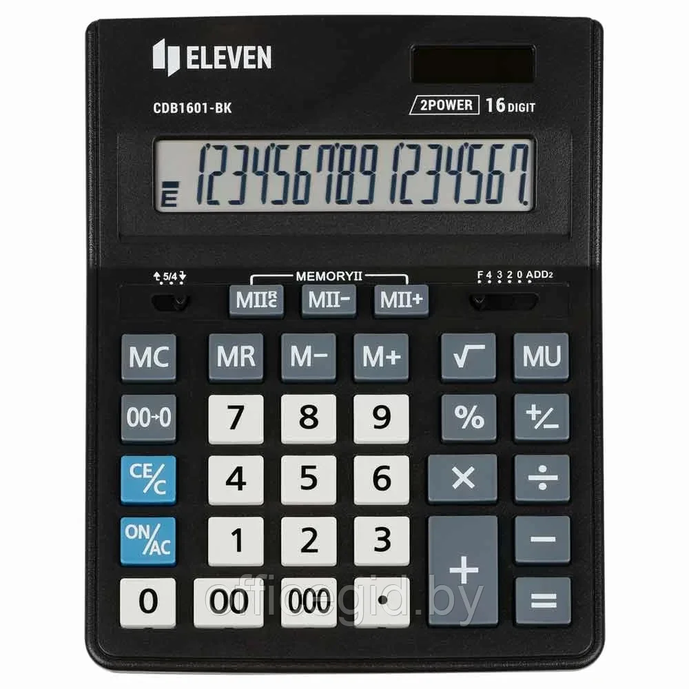 Калькулятор настольный Eleven "CDB1601-BK", 16-разрядный, черный - фото 2 - id-p203424628