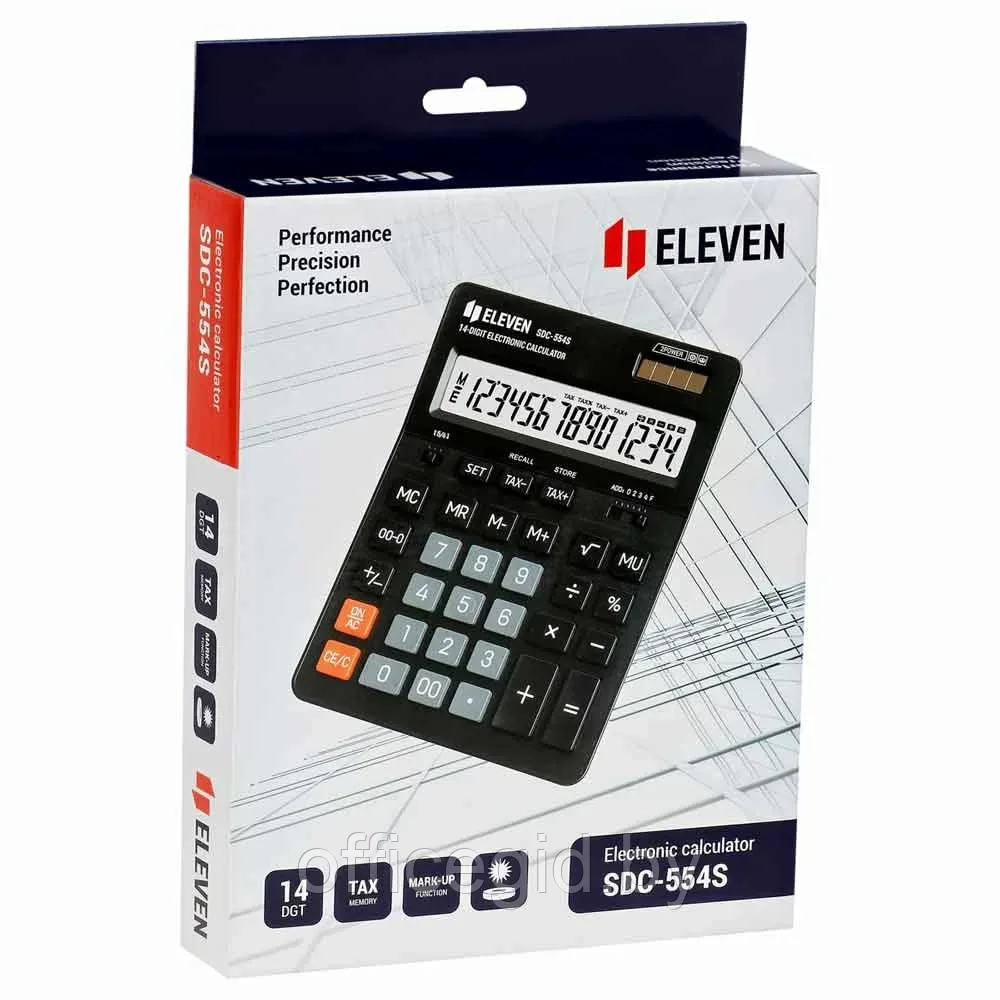 Калькулятор настольный Eleven "SDC-554S", 14-разрядный, черный - фото 6 - id-p203424630