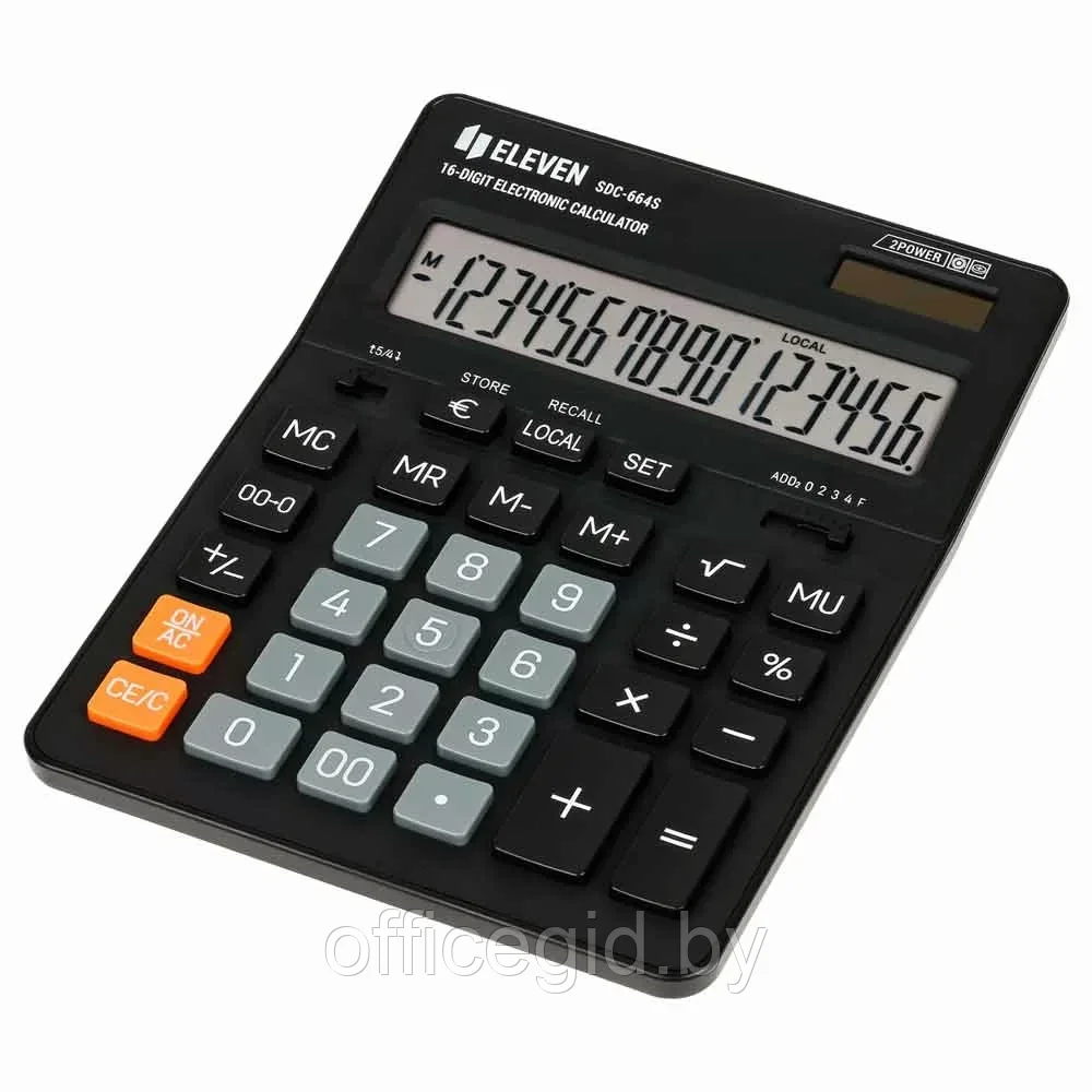 Калькулятор настольный Eleven "SDC-664S", 16-разрядный, черный - фото 1 - id-p203424631