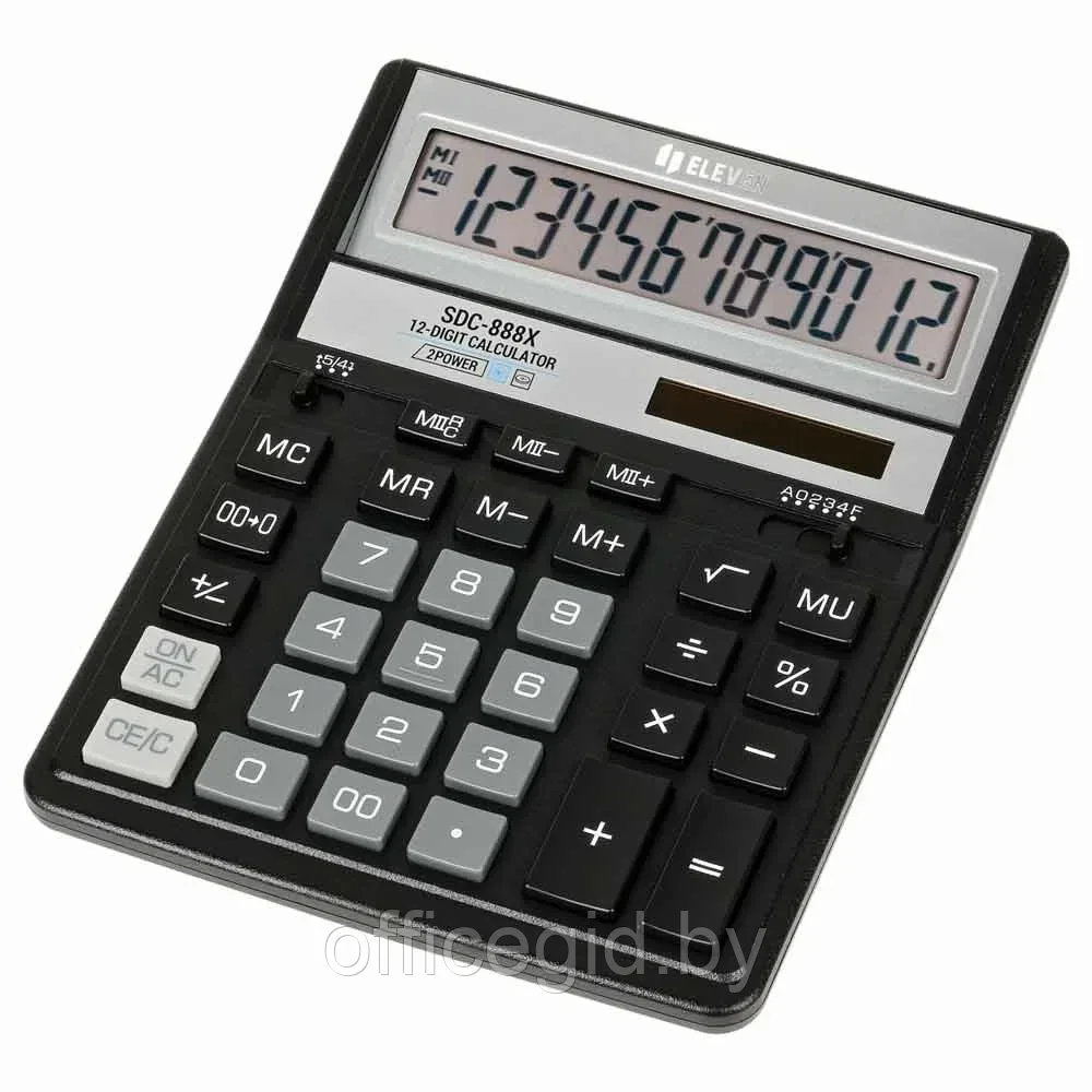 Калькулятор настольный Eleven "SDC-888X-BK", 12-разрядный, черный - фото 1 - id-p203424632