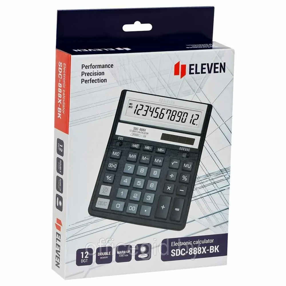 Калькулятор настольный Eleven "SDC-888X-BK", 12-разрядный, черный - фото 6 - id-p203424632
