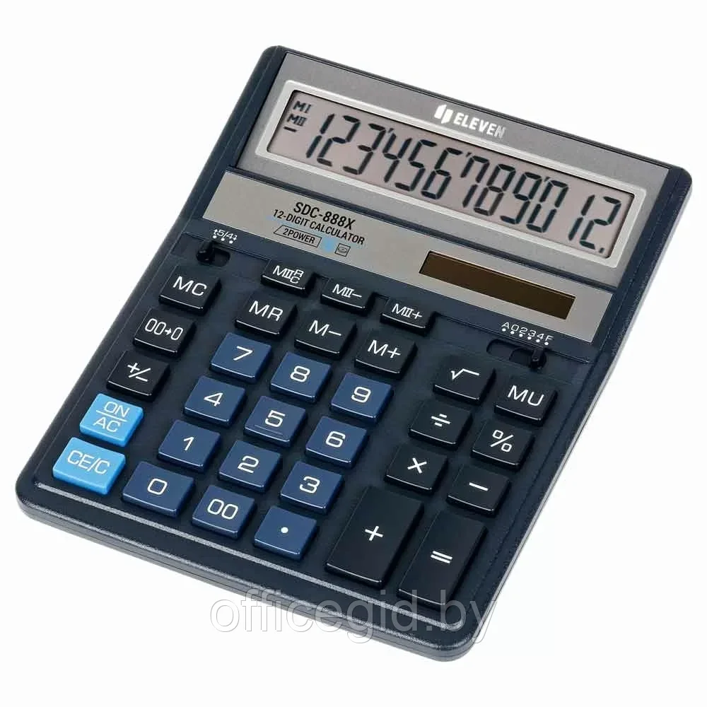Калькулятор настольный Eleven "SDC-888X-BL", 12-разрядный, cиний - фото 1 - id-p203424633