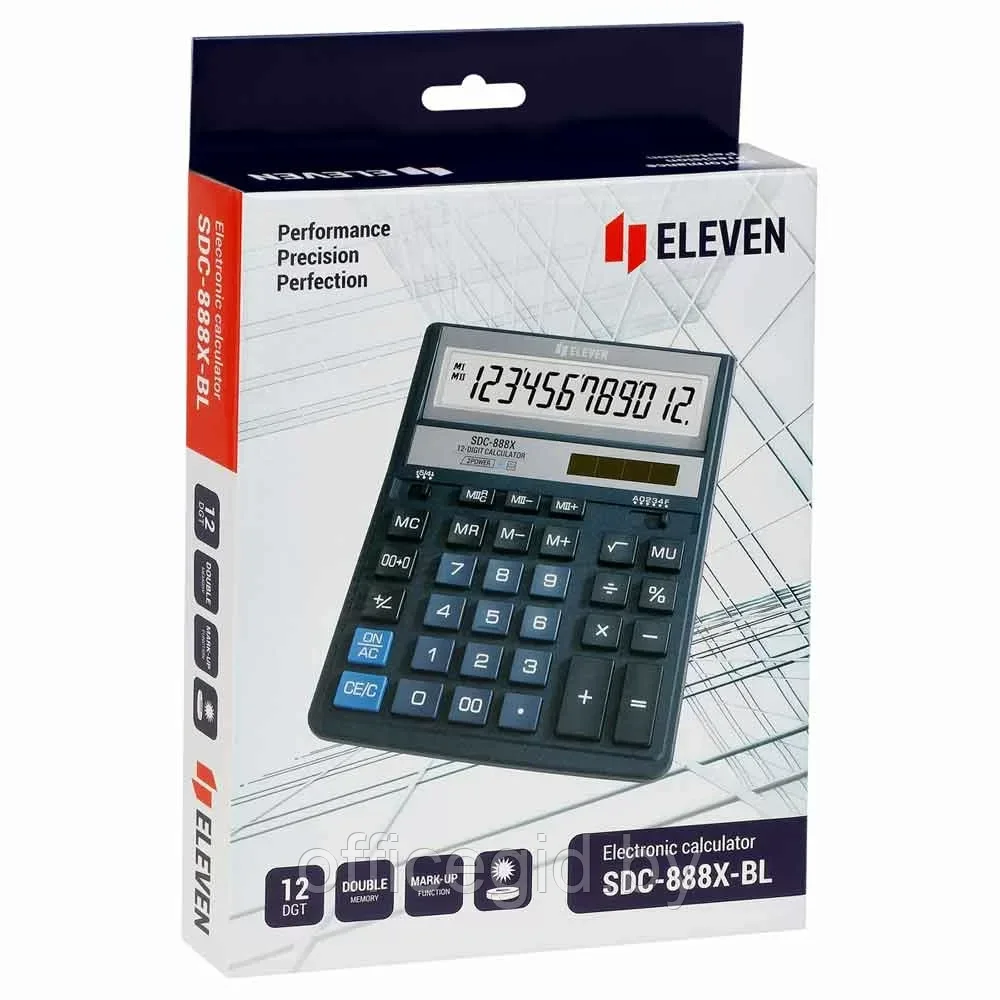 Калькулятор настольный Eleven "SDC-888X-BL", 12-разрядный, cиний - фото 6 - id-p203424633