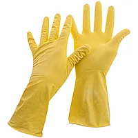 Перчатки латексные хозяйственные "OfficeClean", р-р XL, желтый