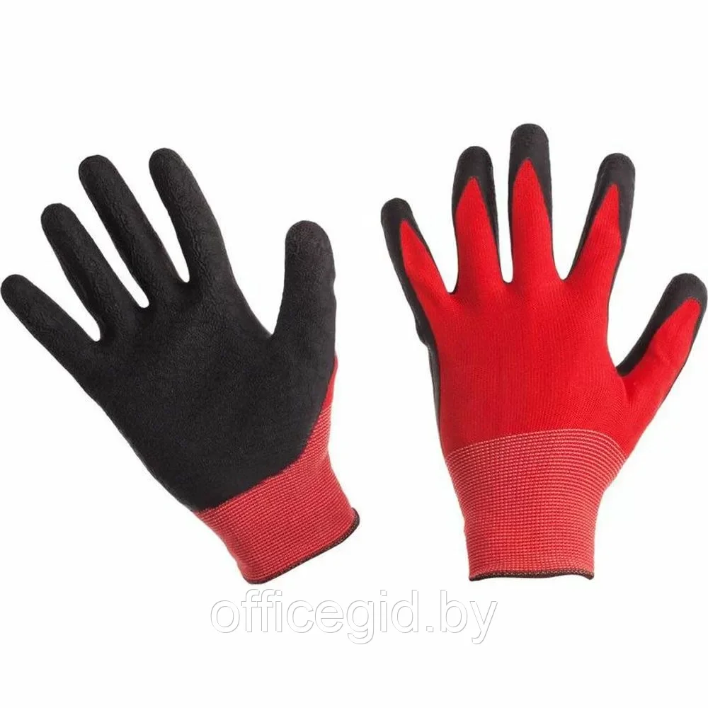 Перчатки трикотажные нейлоновые с нитриловым покрытием, р-р 9(L), ассорти - фото 1 - id-p203427576