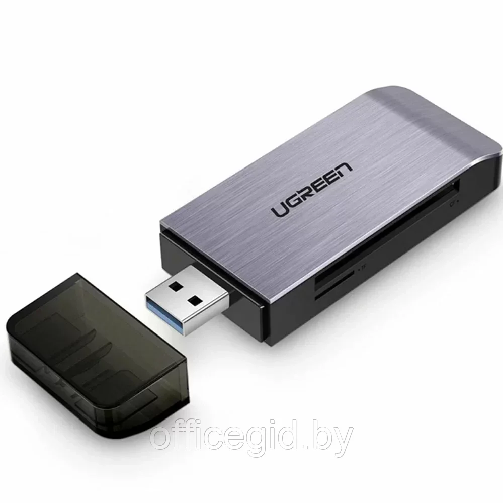 Картридер Ugreen "CM180", USB-A 3.0, серый - фото 2 - id-p203424648