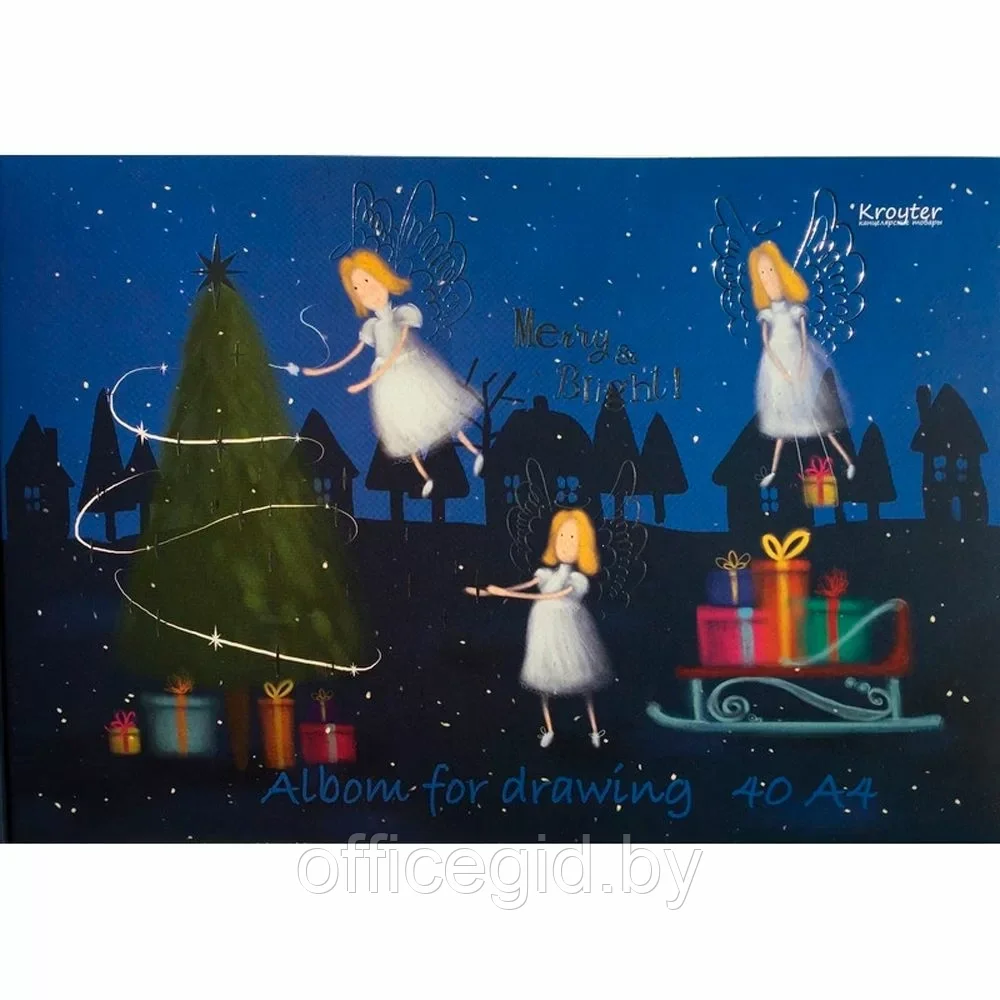 Альбом для рисования "Рождество", A4, 40 листов, на склейке