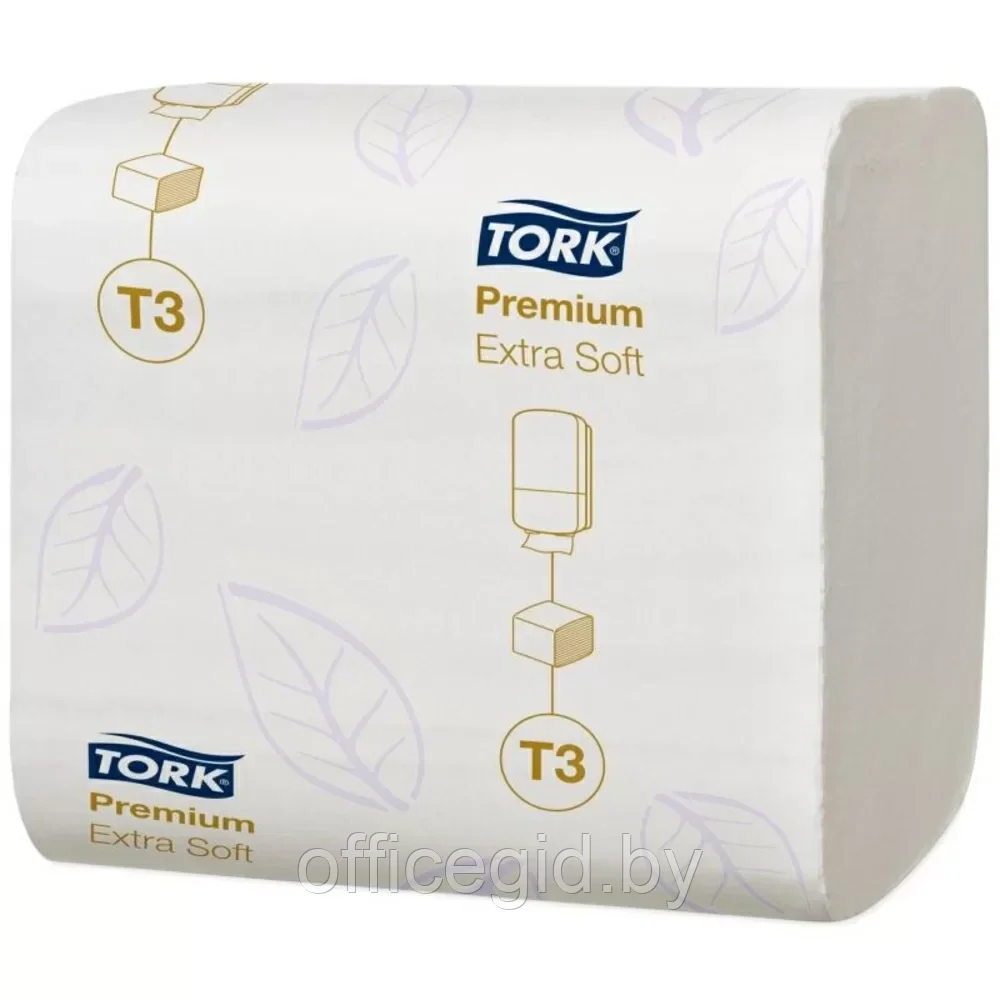 Бумага туалетная листовая Т3 "Tork Premium", 2 слоя