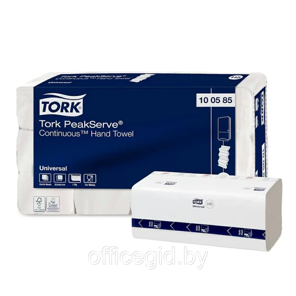Полотенца бумажные листовые с непрерывной подачей, H5 "Tork PeakServe Universal", 1 слой, 410 листов - фото 1 - id-p203424702