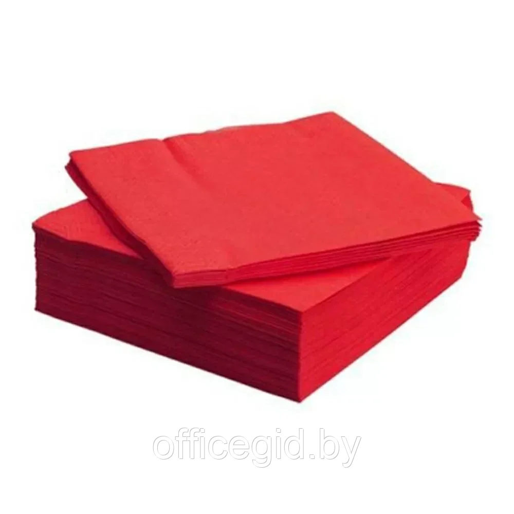 Салфетки бумажные "Бик-пак", 400 шт, 24x24 см, бордовый - фото 1 - id-p203424715