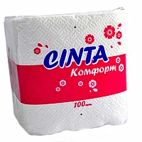 Салфетки бумажные "Cinta Комфорт" 100 шт, белый