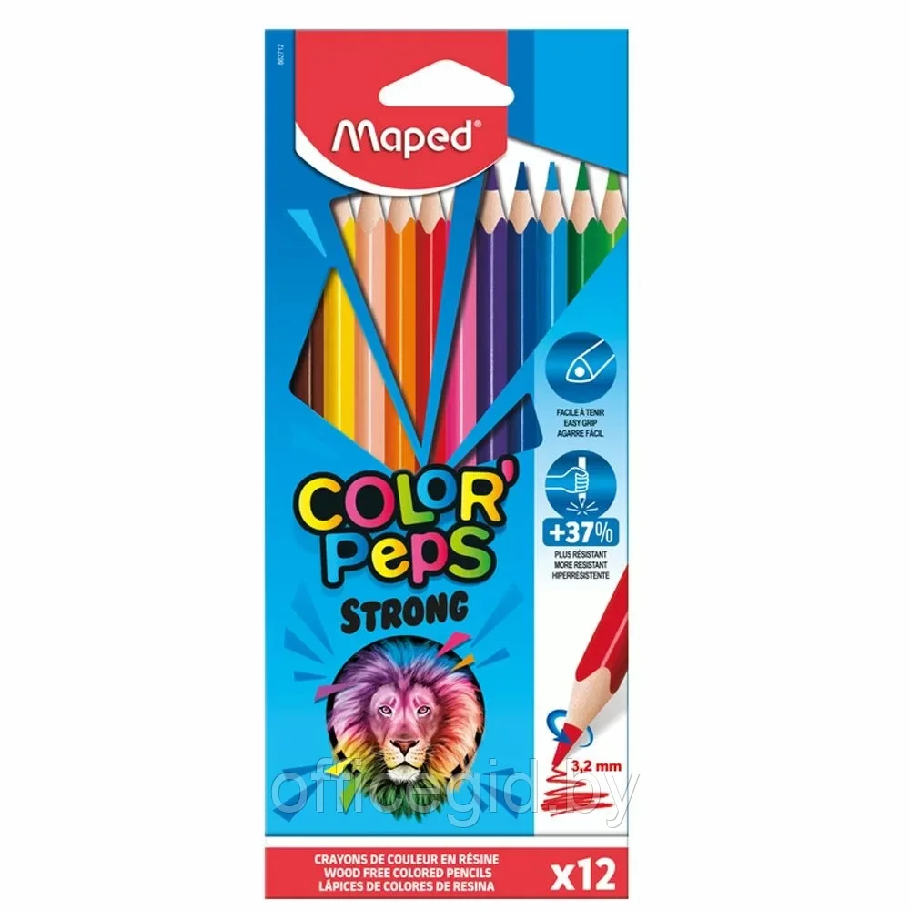 Цветные карандаши "Color Peps Strong", 12 цветов