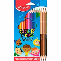 Цветные карандаши "Skin Tones", 12+3 шт