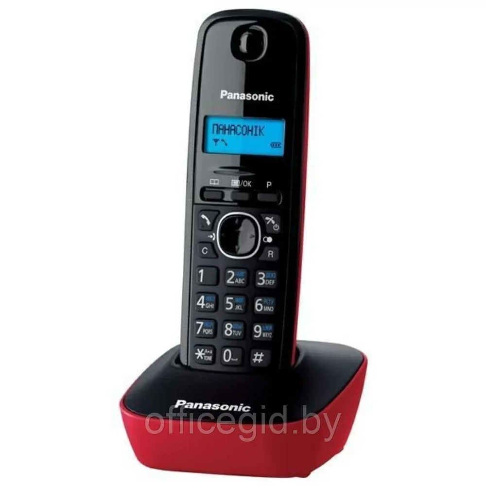 Беспроводной телефон Panasonic "Dect KX-TG1611RU", красный