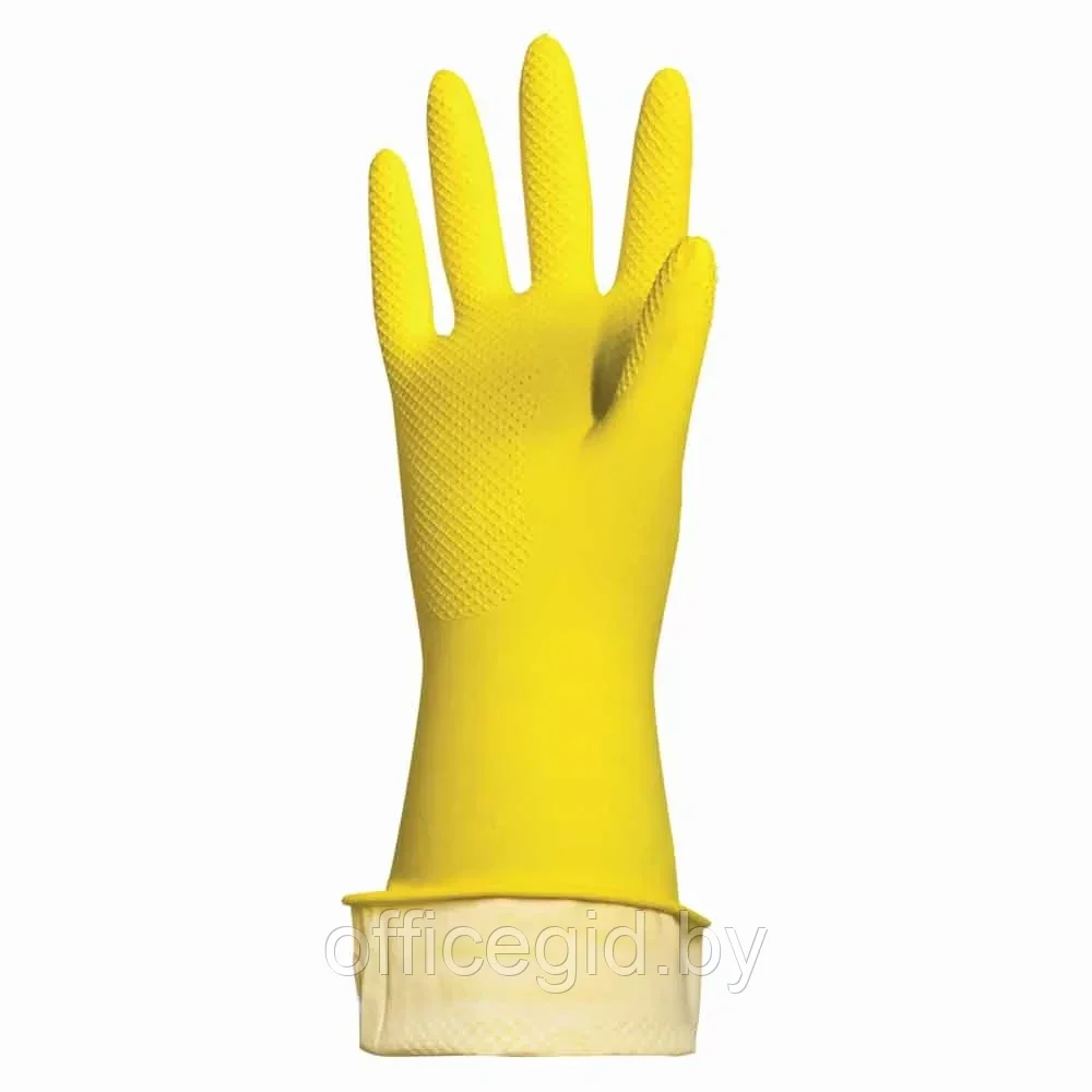 Перчатки хозяйственные латексные "Laima" с х/б напылением, р-р S, желтый - фото 2 - id-p203425812