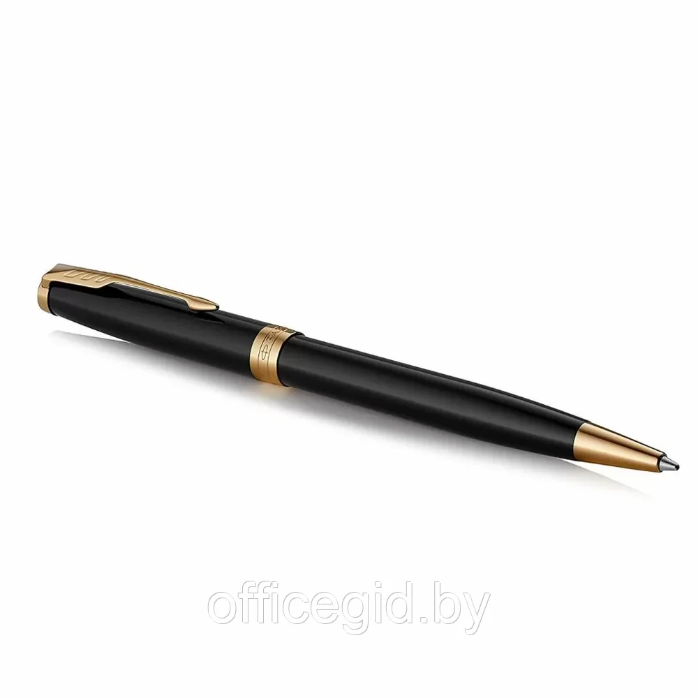 Ручка шариковая автоматическая Parker "Sonnet Lacquer Deep Black GT", 0.7 мм, черный, золотистый, стерж. - фото 2 - id-p203425848