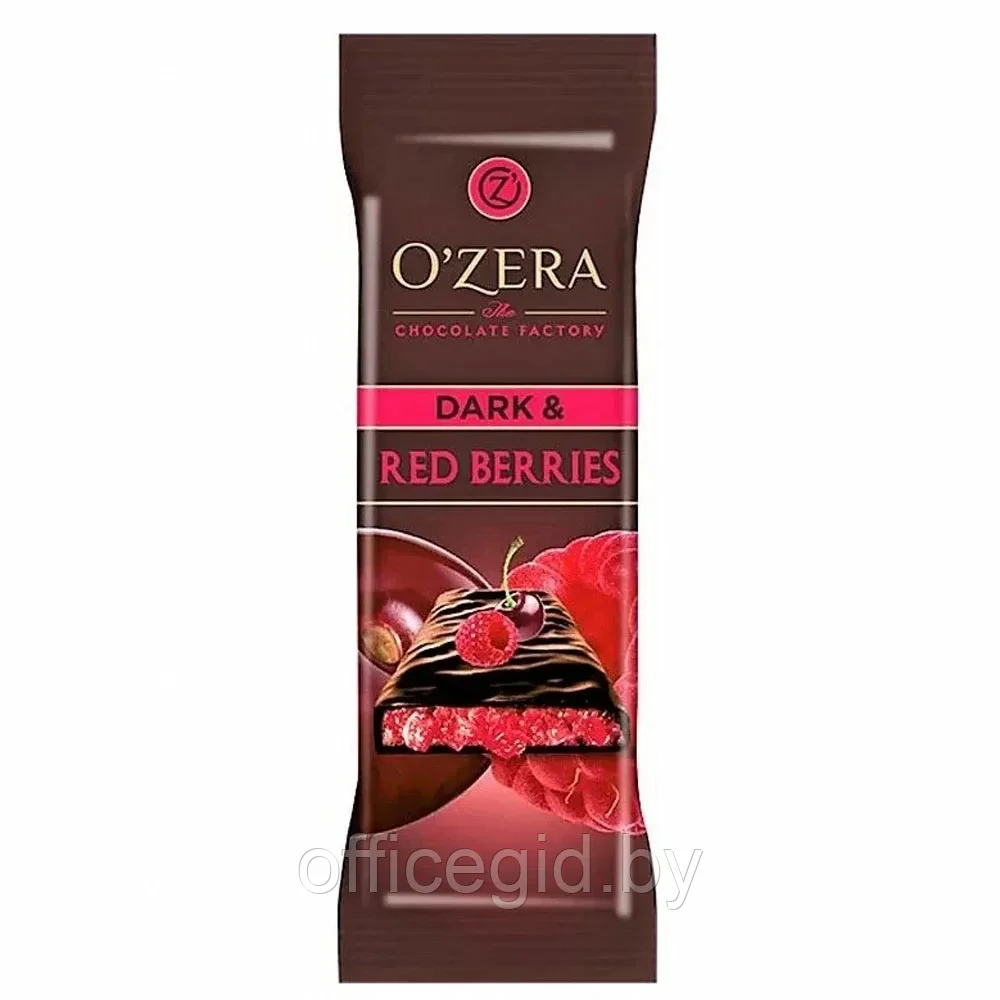 Шоколад горький "O`Zera Dark & Red berries", 40 г, с малиной, вишней