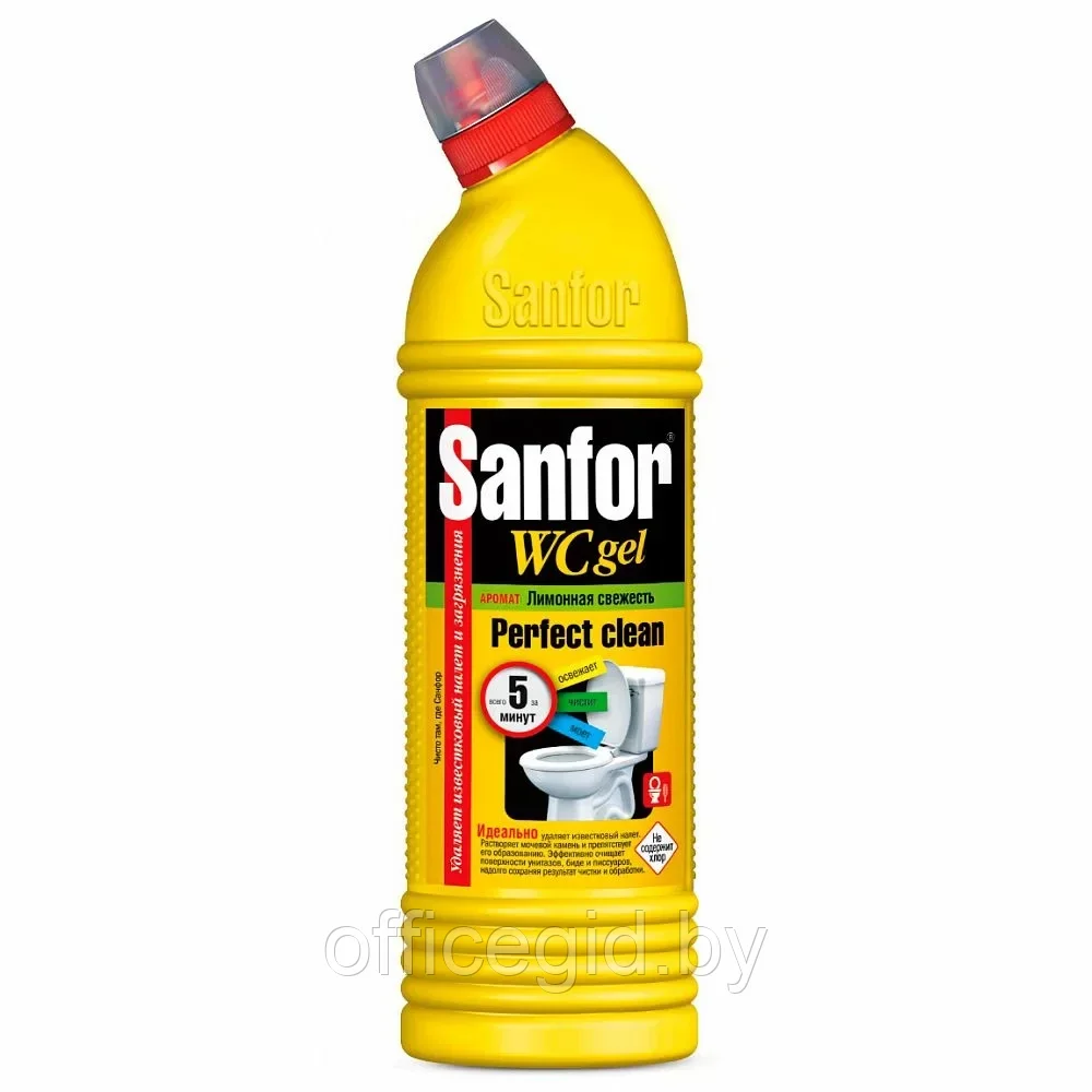 Средство чистящее для сантехники "Sanfor WC lemon fresh", 1 л, гель - фото 1 - id-p203424988