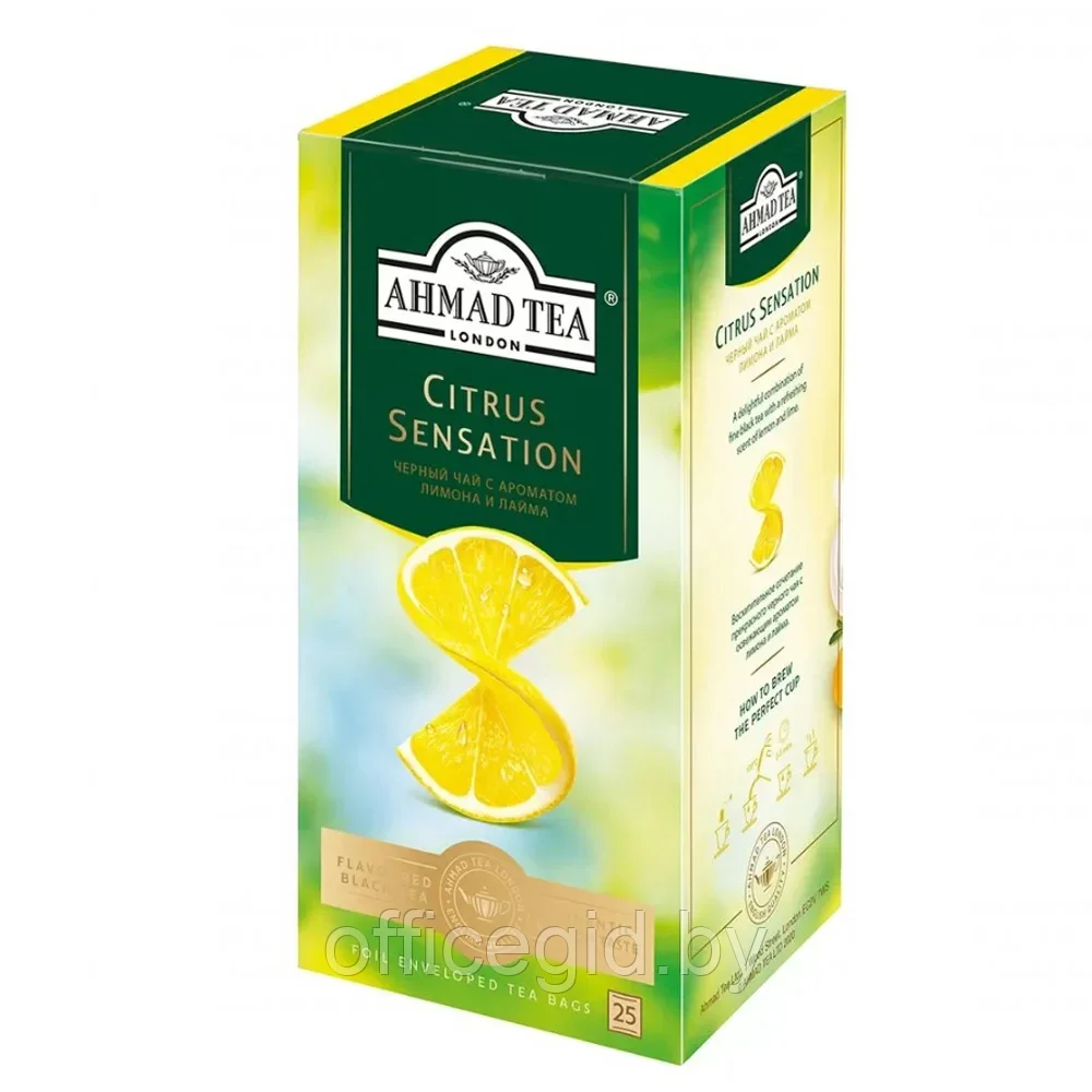 Чай "Ahmad Tea" Citrus Sensation, 25 пакетиков x1.8 г, черный - фото 1 - id-p203425902