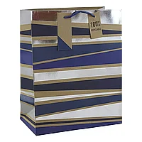 Пакет бумажный подарочный "Male stripe", 26.5x14x33 см