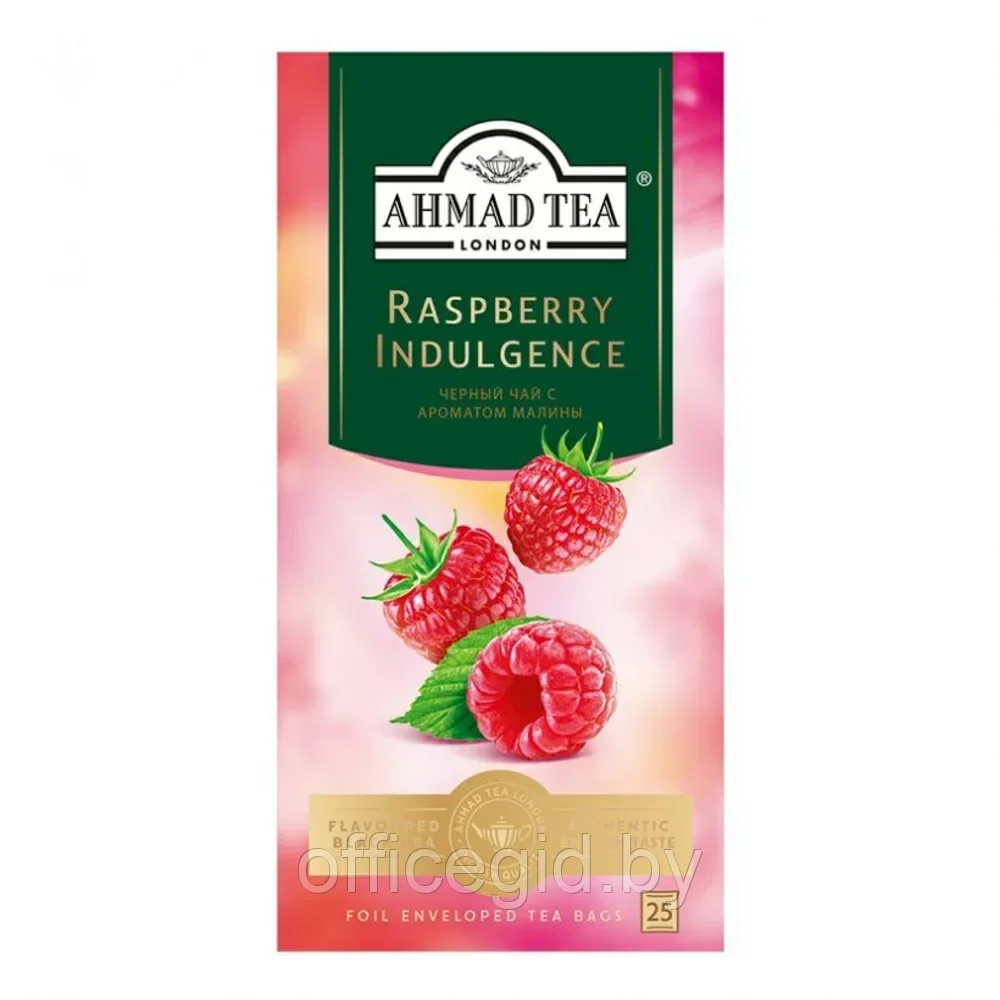 Чай "Ahmad Tea Raspberry Indulgence", 25 пакетиков x1.5 гр, черный, со вкусом и ароматом малины - фото 2 - id-p203425905