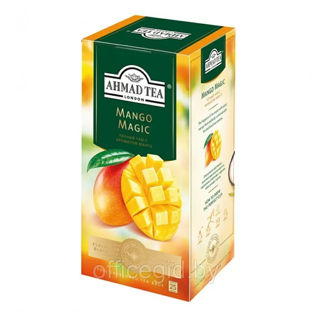 Чай "Ahmad Tea Mango Magic", 25 пакетиков x1.5 гр, черный, с ароматом манго - фото 1 - id-p203425906