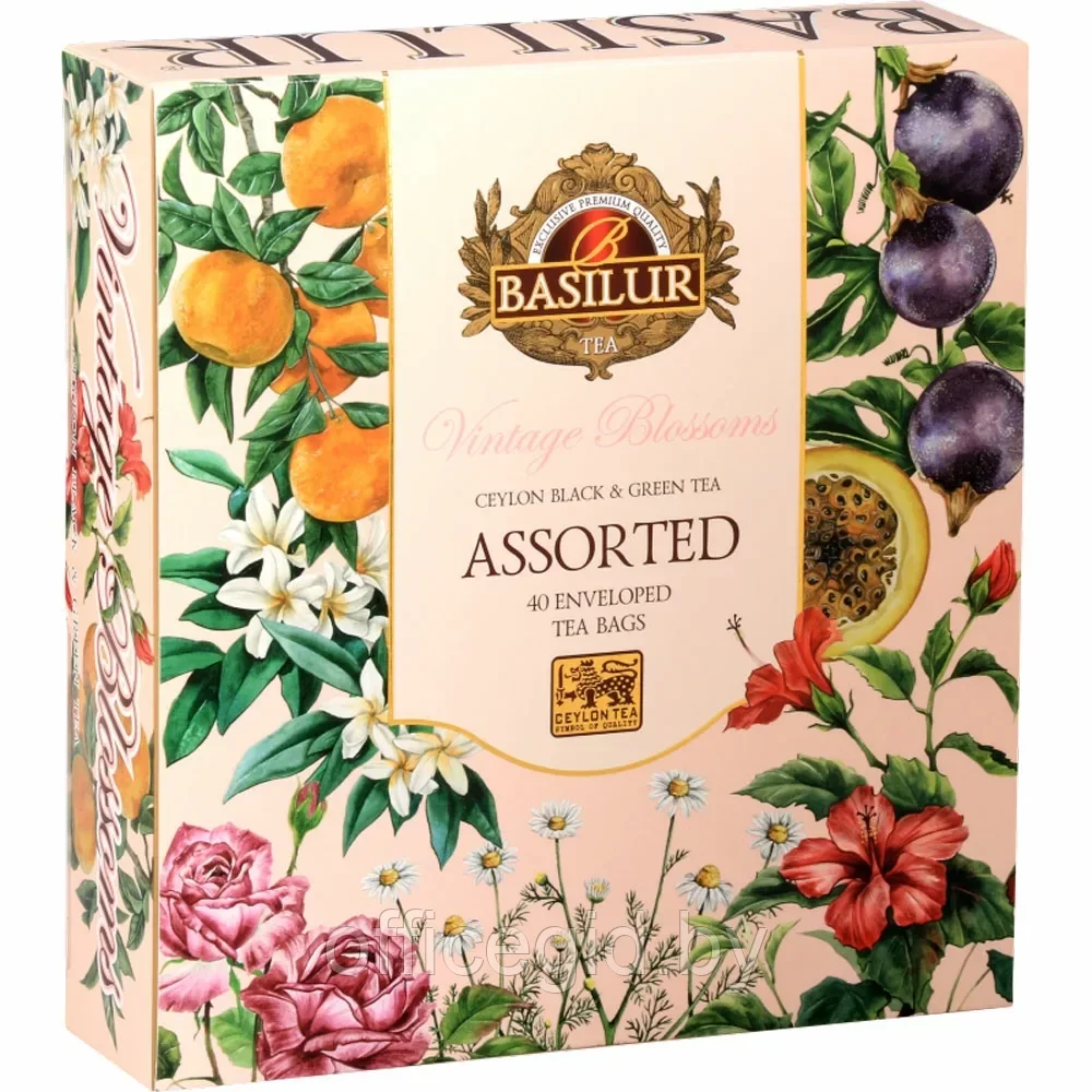 Чай Basilur "Винтажные цветы", 40 пакетиковx1.5 гр, ассорти - фото 1 - id-p203425917
