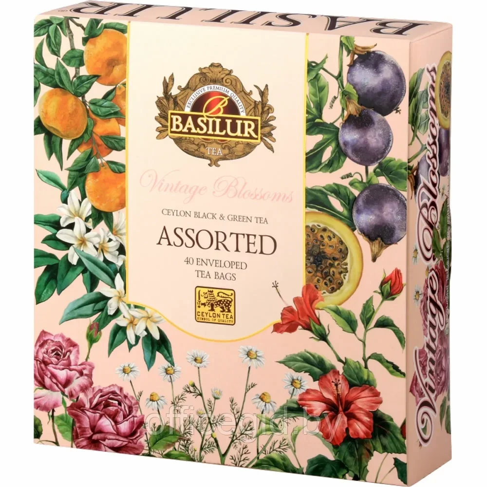 Чай Basilur "Винтажные цветы", 40 пакетиковx1.5 гр, ассорти - фото 2 - id-p203425917