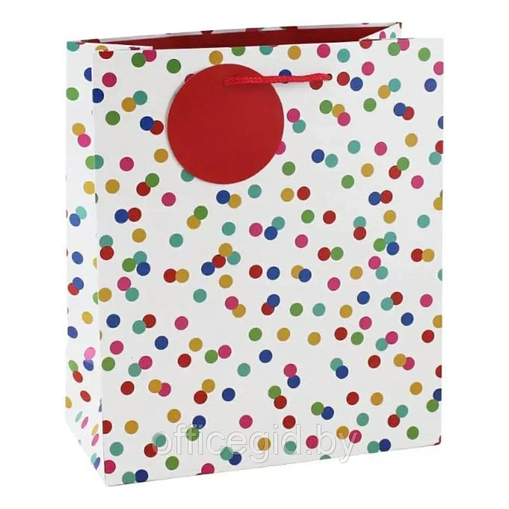 Пакет бумажный подарочный "Joyful spots", 21.5x10.2x25.3 см